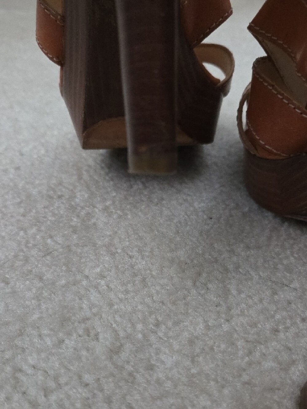 Coach Stephanie Brown Leather Double Buckle Strappy High Heel Sandals - Picture 8 of 11